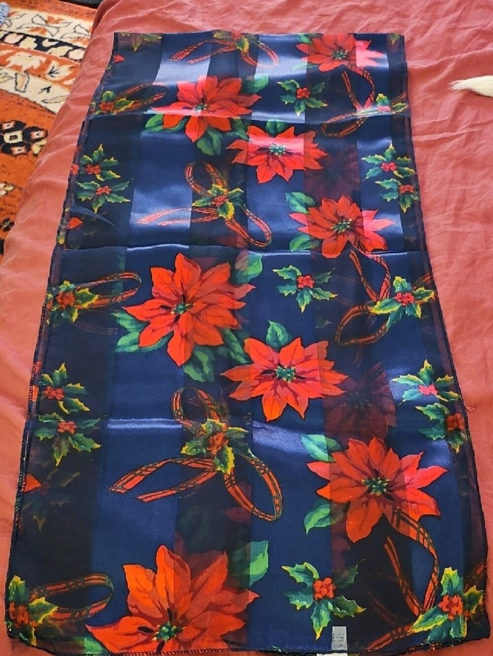 Women's Vintage Navy Floral Poinsettia Skirt - Unbranded
